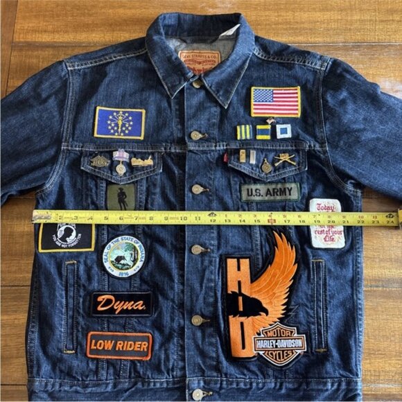 Levi’s Type 3 507 Denim Trucker Jacket w/ Patches & Handwarmers Harley Davidson - Picture 5 of 13
